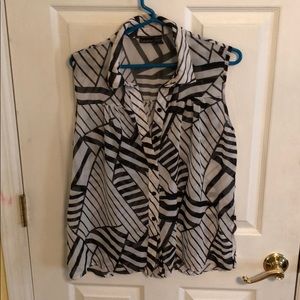 Fancy, button down, tank top. Size large
